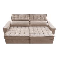 Sofá Retrátil e Reclinável 2,15m Cama inBox Big Star com SoftGel D40 Velupluma Bege - 5