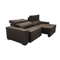 Sofá Retrátil e Reclinável 2,15m Cama inBox Big Star com SoftGel D40 Velupluma Café - 7