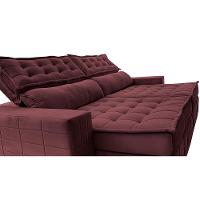 Sofá Retrátil e Reclinável 2,15m Cama inBox Big Puffer com SoftGel D40 Velupluma Vinho