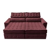 Sofá Retrátil e Reclinável 2,15m Cama inBox Big Puffer com SoftGel D40 Velupluma Vinho - 5