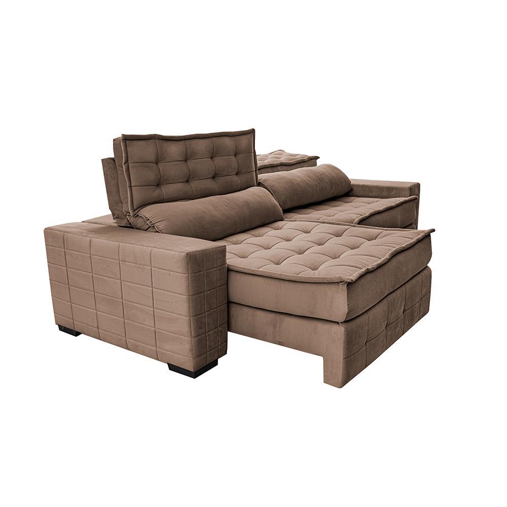 Sofá Retrátil e Reclinável 2,15m Cama inBox Big Puffer com SoftGel D40 Velupluma Castor - 7