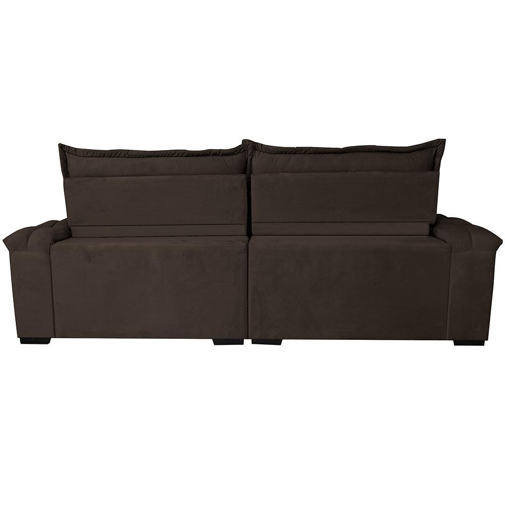 Sofá Retrátil e Reclinável 2,15m Cama inBox Big Fresh com SoftGel D40 Velupluma Café - 6