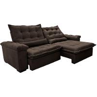 Sofá Retrátil e Reclinável 2,15m Cama inBox Big Fresh com SoftGel D40 Velupluma Café - 8