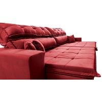 Sofá Retrátil e Reclinável 2,52m Luxos Cama inBox Velusoft Vermelho - 5