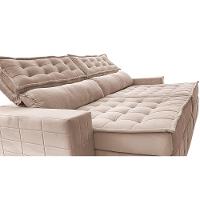 Sofá Retrátil e Reclinável 2,35m Cama inBox Big Puffer com SoftGel D40 Velupluma Bege