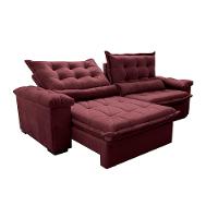 Sofá Retrátil e Reclinável 2,35m Cama inBox Big Fresh com SoftGel D40 Velupluma Vinho - 7