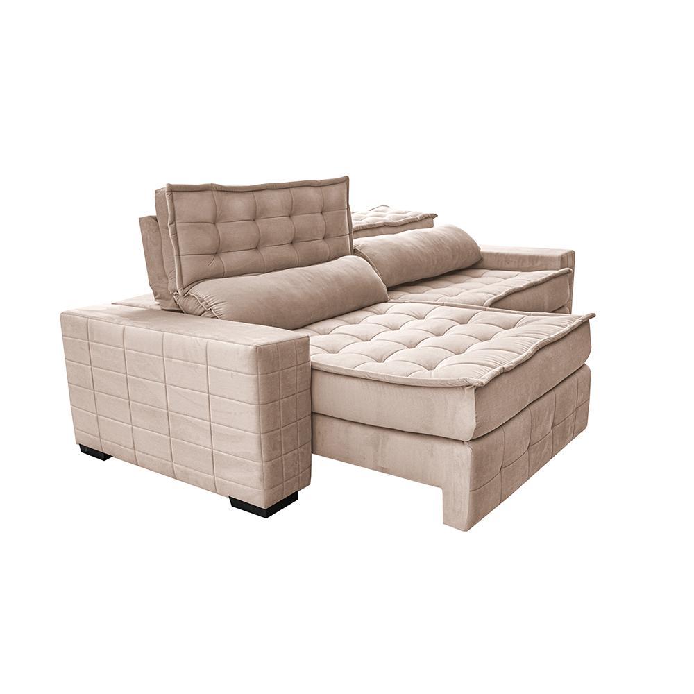Sofá Retrátil e Reclinável 2,55m Cama inBox Big Puffer com SoftGel D40 Velupluma Bege - 7