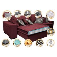 Sofá Retrátil e Reclinável 2,52m com Molas Ensacadas Cama Inbox Supreme Tecido Suede Velusoft Vinho - 3
