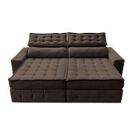 Sofá Retrátil e Reclinável 2,55m Cama inBox Big Puffer com SoftGel D40 Velupluma Café - 5