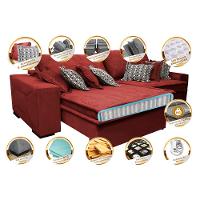 Sofá Retrátil e Reclinável 2,52m com Molas Ensacadas Cama Inbox Supreme Tecido Velusoft Vermelho - 3