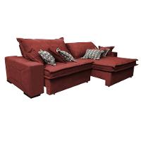 Sofá Retrátil e Reclinável 2,52m com Molas Ensacadas Cama Inbox Supreme Tecido Velusoft Vermelho - 8