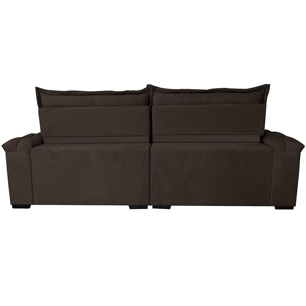 Sofá Retrátil e Reclinável 2,35m Cama inBox Big Fresh com SoftGel D40 Velupluma Café - 6