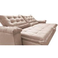 Sofá Retrátil e Reclinável 2,35m Cama inBox Big Fresh com SoftGel D40 Velupluma Bege
