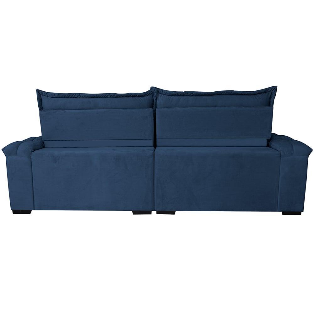 Sofá Retrátil e Reclinável 2,35m Cama inBox Big Fresh com SoftGel D40 Velupluma Azul - 6