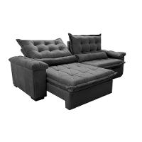 Sofá Retrátil e Reclinável 2,55m Cama inBox Big Fresh com SoftGel D40 Velupluma Cinza - 7