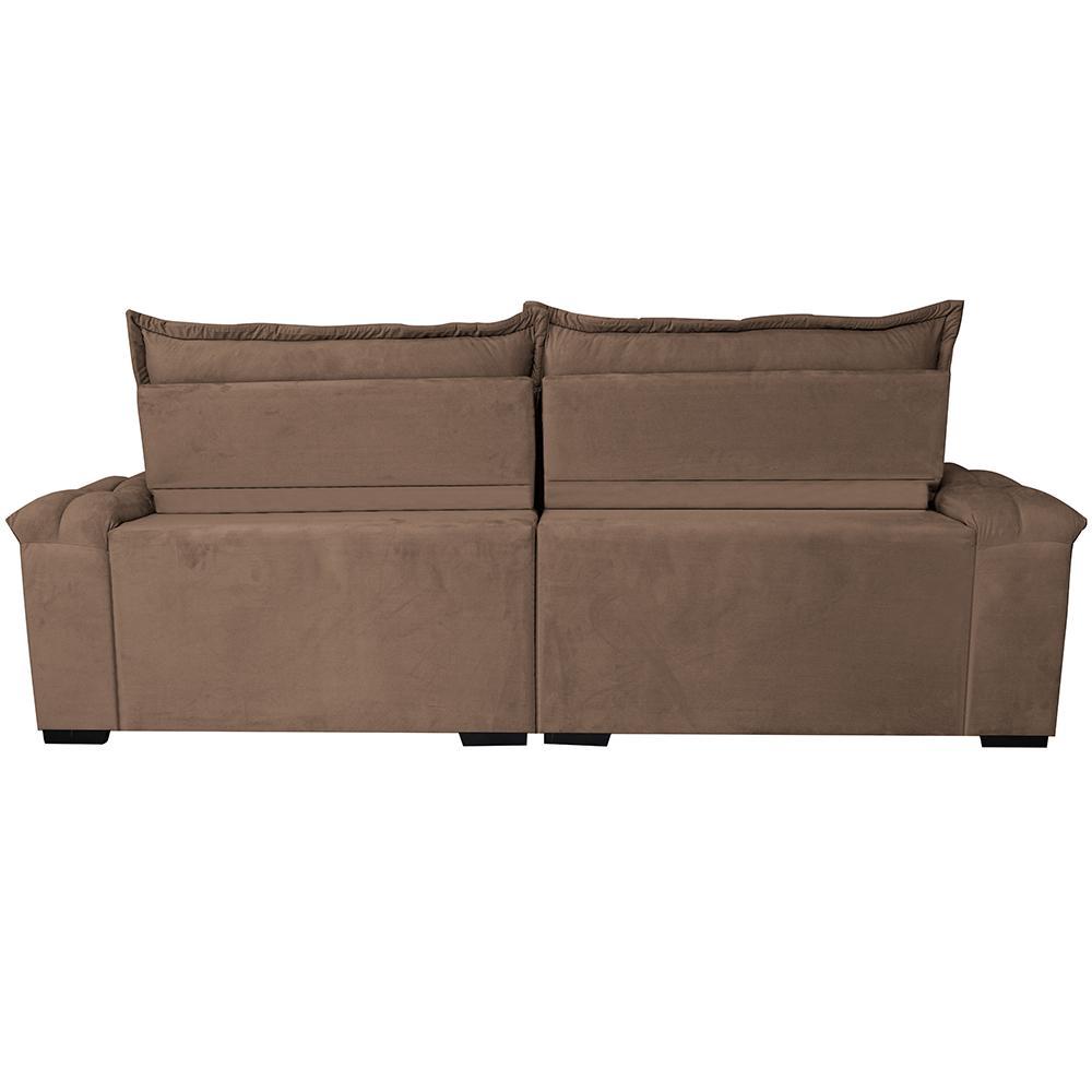 Sofá Retrátil e Reclinável 2,55m Cama inBox Big Fresh com SoftGel D40 Velupluma Castor - 6