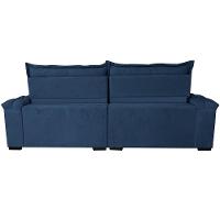 Sofá Retrátil e Reclinável 2,55m Cama inBox Big Fresh com SoftGel D40 Velupluma Azul - 6