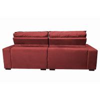 Sofá Retrátil e Reclinável 2,52m Molas Ensacadas Cama inBox Catar Velusoft Vermelho - 6