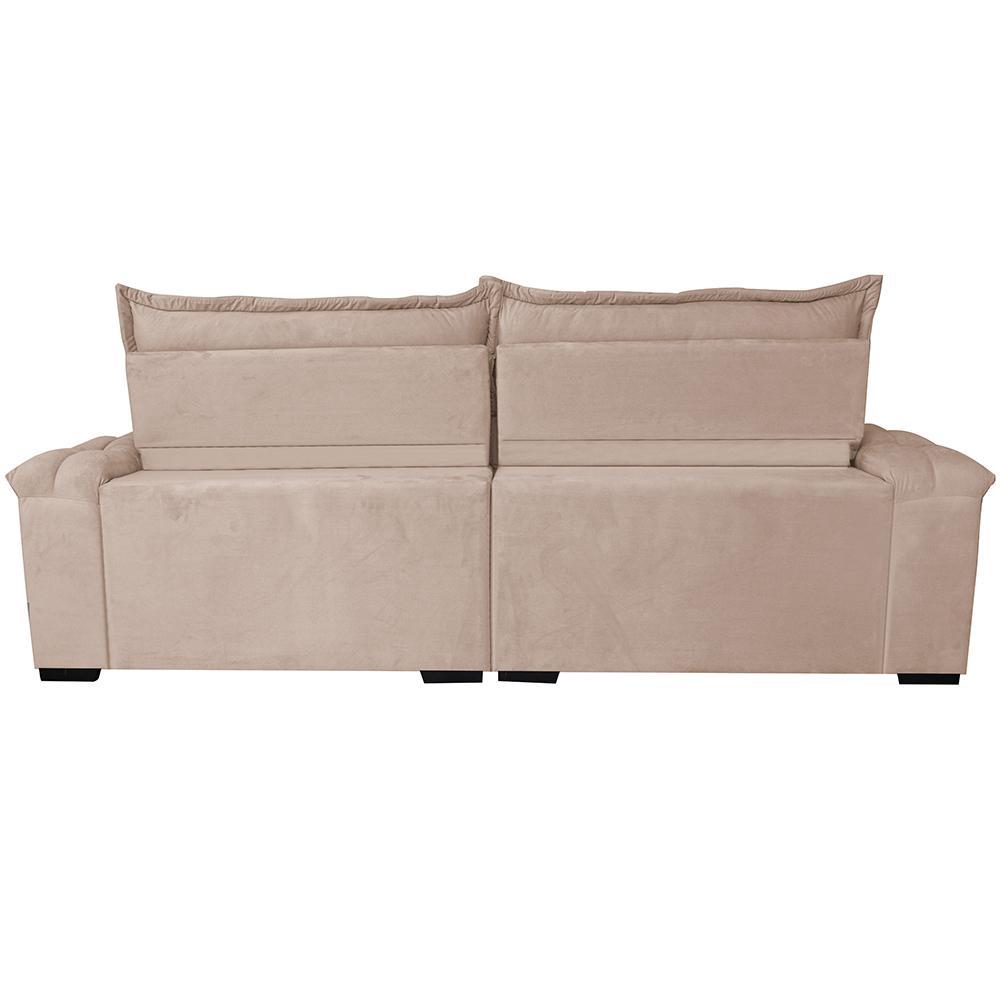 Sofá Retrátil e Reclinável 2,55m Cama inBox Big Fresh com SoftGel D40 Velupluma Bege - 6