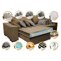 Sofá Retrátil e Reclinável 2,52m com Molas Ensacadas Cama Inbox Supreme Tecido Suede Velusoft Castor - 3