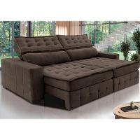 Sofá Retrátil e Reclinável 2,35m Cama inBox Big Puffer com SoftGel D40 Velupluma Café - 1