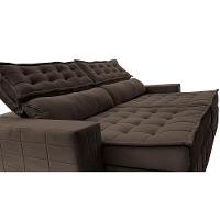 Sofá Retrátil e Reclinável 2,35m Cama inBox Big Puffer com SoftGel D40 Velupluma Café