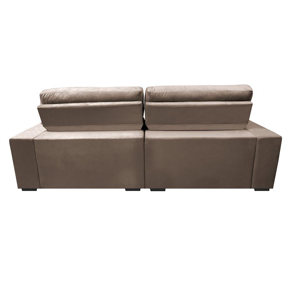 Sofá Retrátil e Reclinável 2,72m Molas Ensacadas Cama inBox Brasil Velusoft Castor - 6