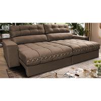 Sofá Retrátil e Reclinável 2,72m Molas Ensacadas Cama inBox Brasil Velusoft Castor - 1