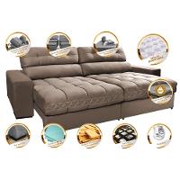 Sofá Retrátil e Reclinável 2,72m Molas Ensacadas Cama inBox Brasil Velusoft Castor - 3