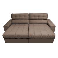 Sofá Retrátil e Reclinável 2,72m Molas Ensacadas Cama inBox Brasil Velusoft Castor - 5