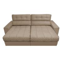 Sofá Retrátil e Reclinável 2,72m Molas Ensacadas Cama inBox Brasil Velusoft Bege - 5