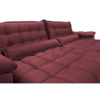 Sofá Retrátil e Reclinável 2,72m com Molas Ensacadas Cama inBox Aconchego Tecido Suede Vinho