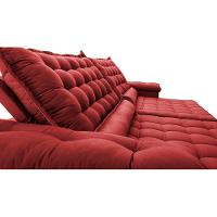 Sofá Retrátil e Reclinável 2,55m Molas Ensacadas Cama inBox Big Space com Bordado Velusoft Vermelho