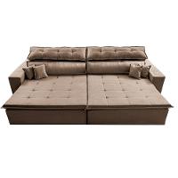 Sofá Retrátil e Reclinável 2,72m Luxos Cama inBox Velusoft Castor - 6