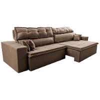 Sofá Retrátil e Reclinável 2,72m Luxos Cama inBox Velusoft Castor - 8