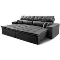 Sofá Retrátil e Reclinável 2,72m Luxos Cama inBox Velusoft Cinza - 2