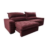 Sofá Retrátil e Reclinável 2,55m Molas Ensacadas Cama inBox Elegance com ThermoGel Velusoft Vinho - 7