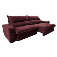 Sofá Retrátil e Reclinável 2,55m Molas Ensacadas Cama inBox Elegance com ThermoGel Velusoft Vinho - 8