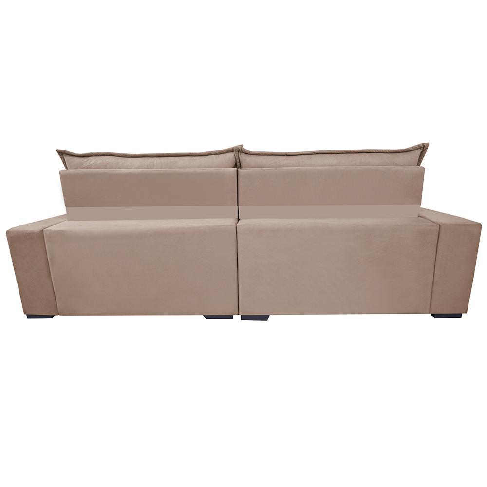 Sofá Retrátil e Reclinável 2,55m Molas Ensacadas Cama inBox Elegance com ThermoGel Velusoft Bege - 6