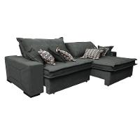 Sofá Retrátil e Reclinável 2,92m com Molas Ensacadas Cama Inbox Supreme Tecido Suede Velusoft Cinza - 8