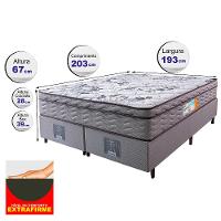 Cama Box King Colchão OrtoFirm + Box 193x203x67 One Face Espuma D45 Cinza - 2