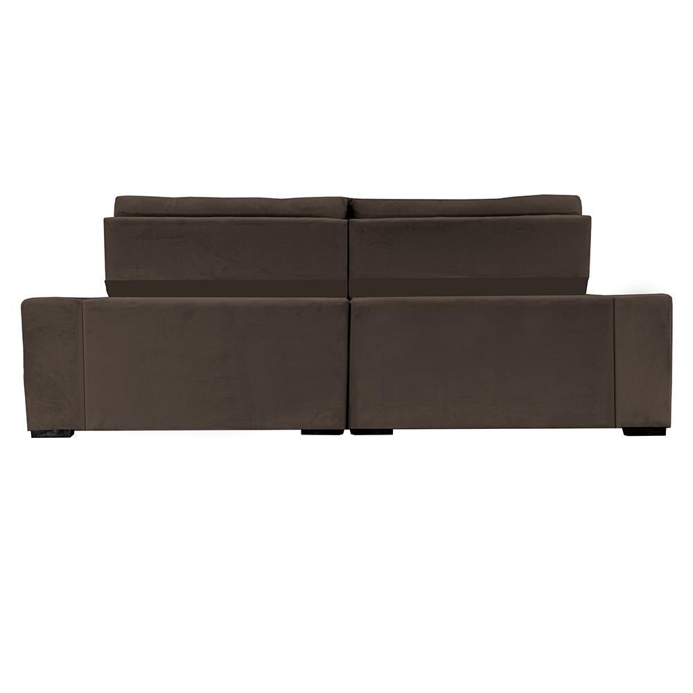 Sofá Retrátil e Reclinável 2,75m Cama inBox Big Puffer com SoftGel D40 Velupluma Café - 6