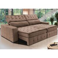 Sofá Retrátil e Reclinável 2,75m Cama inBox Big Puffer com SoftGel D40 Velupluma Castor - 1