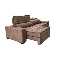 Sofá Retrátil e Reclinável 2,75m Cama inBox Big Puffer com SoftGel D40 Velupluma Castor - 7