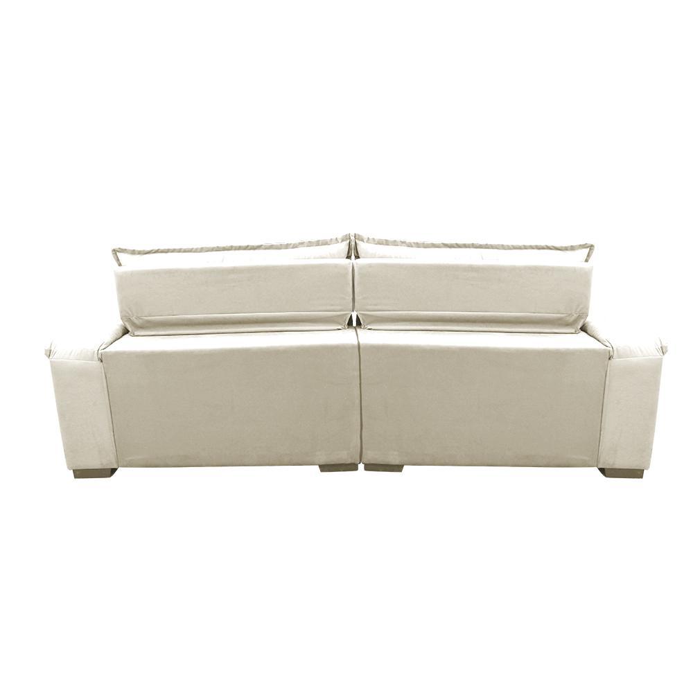Sofá Retrátil e Reclinável 2,92m com Molas Ensacadas Cama inBox Aconchego Tecido Suede Bege - 6