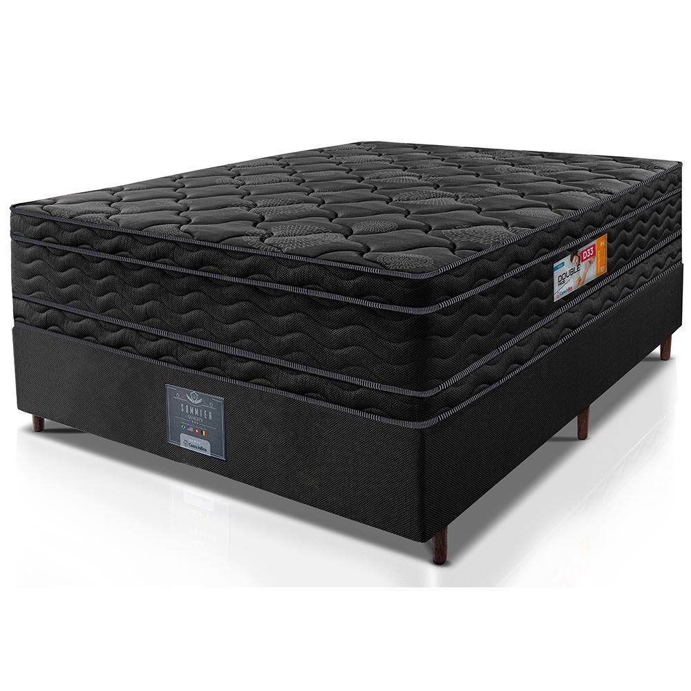 Cama Box Casal Colchão OrtoFirm Black + Box 138x188x71 Double Face Espuma D33 Preto - 5