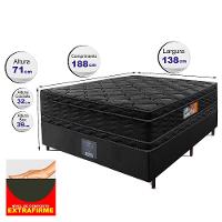 Cama Box Casal Colchão OrtoFirm Black + Box 138x188x71 Double Face Espuma D33 Preto - 2