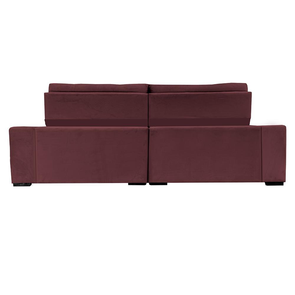 Sofá Retrátil e Reclinável 2,75m Cama inBox Big Puffer com SoftGel D40 Velupluma Vinho - 6