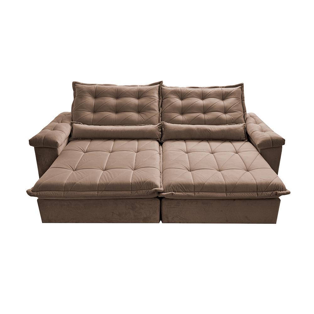 Sofá Retrátil e Reclinável 2,75m Cama inBox Big Fresh com SoftGel D40 Velupluma Castor - 5