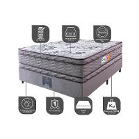 Cama Box Casal Colchão OrtoFirm + Box 138x188x71 Double Face Espuma D45 Cinza - 3